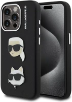 Apple KLHCP15XPSFDHPK Karl lagerfeld grained pu k&ch heads iphone 15 pro max hátlap tok, fekete kép