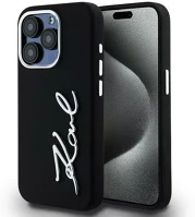 Apple KLHCP15XSCMSMVK Karl lagerfeld silicone metal script logo iphone 15 pro max hátlap tok kép