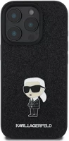 Apple KLHCP16LGKNPSK Karl lagerfeld fixed glitter metal ikonik iphone 16 pro hátlap tok, fekete kép