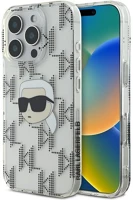 Apple KLHCP16LHKLPKHT Karl lagerfeld iml karl head electroplated iphone 16 pro kemény hátlap tok kép