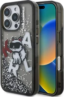 Apple KLHCP16LLCHSCTDK Karl lagerfeld liquid glitter scattered choupette iphone 16 pro hátlap tok kép