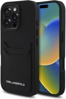 Apple KLHCP16LPKHPORPK Karl lagerfeld hc grained pu cardslot metal elong karl iphone 16 pro műbőr kép