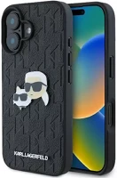 Apple KLHCP16MPGKLKCPK Karl lagerfeld monogram karl&chaoupette head pin iphone 16 plus kemény kép