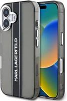Apple KLHCP16SHCFCPSCK Karl lagerfeld iml stripe logo iphone 16 tok kameravédő peremmel, fekete kép