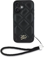 Apple KLHCP16SPSQSKLSMSK Karl lagerfeld quilted initial logo & chain strap iphone 16 műbőr hátlap kép