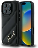 Apple KLHCP16XPQDSMGK Karl lagerfeld quilted signature  iphone 16 pro max hátlap tok, fekete kép