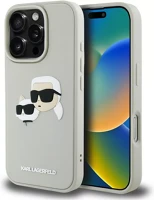 Apple KLHCP16XRBCKCHLE Karl lagerfeld hc 3d rubber double heads iphone 16 pro max hátlap tok kép