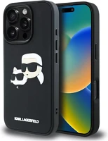 Apple KLHCP16XRBCKCHLK Karl lagerfeld hc 3d rubber double heads iphone 16 pro max hátlap tok kép
