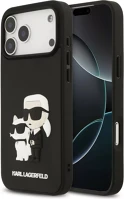 Apple KLHCP17L3DRKCNK Karl lagerfeld 3d rubber karl and choupette  iphone 17 pro hátlap tok, fekete kép