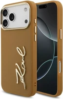 Apple KLHCP17XPSKMGVW Karl lagerfeld karl script logo iphone 17 pro max hátlap tok, barna kép