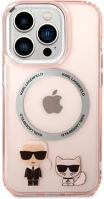 Apple KLHMP14LHKCP Karl lagerfeld and choupette magsafe hátlap tok iphone 14 pro, rózsaszín kép