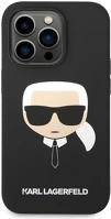 Apple KLHMP14LSLKHBK Karl lagerfeld silicone karl's head  iphone 14 pro magsafe hátlap tok, fekete kép