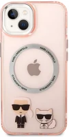 Apple KLHMP14MHKCP Karl lagerfeld and choupette magsafe hátlap tok  iphone 14 plus, rózsaszín kép