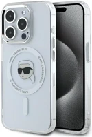 Apple KLHMP15LHLSKIH Karl lagerfeld iml metal karl head iphone 15 pro hátlap tok kép