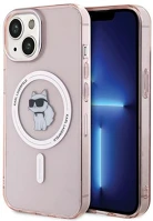 Apple KLHMP15SHFCCNOP Karl lagerfeld iml choupette magsafe  iphone 15 hátlap tok, rózsaszín kép