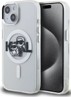 Apple KLHMP15SHGKCGKBT Karl lagerfeld iml glitter karl and choupette sketch iphone 15 magsafe kép