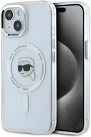 Apple KLHMP15SHLSKIH Karl lagerfeld iml metal karl head iphone 15 hátlap tok kameravédelemmel kép