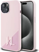 Apple KLHMP15SSCMKMPCP Karl lagerfeld silicone shadow metal initial iphone 15 hátlap tok kép