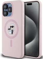 Apple KLHMP15XSCMKCRHP Karl lagerfeld liquid silicone karl and choupette magsafe iphone 15 pro max kép