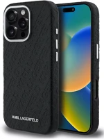 Apple KLHMP16LPGKLFOFK Karl lagerfeld grained pu repeated logo iphone 16 pro magsafe kompatibilis kép