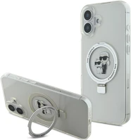 Apple KLHMP16SHMRSKCH Karl lagerfeld ringstand karl and choupette iphone 16 magsafe tok kép