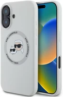 Apple KLHMP16SSKCHTCE Karl lagerfeld liquid silicone k&ch heads iphone 16 magsafe tok, bézs kép