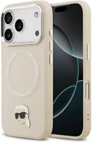 Apple KLHMP17LPSMLRKLE Karl lagerfeld karl pin  iphone 17 pro magsafe kompatibilis hátlap tok, bézs kép