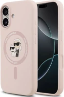 Apple KLHMP17SSCMKCRHP Karl lagerfeld liquid silicone karl and choupette magsafe iphone 17 hátlap kép