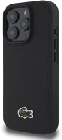 Apple LCHMP16XPVCK Lacoste iconic petit pique woven logo iphone 16 pro max magsafe tok, fekete kép