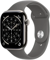 Apple MFCW4MP/A Watch s11 cellular 46mm natural titanium case with stone grey sport band - s/m kép
