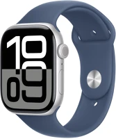 Apple MWWM3QH/A Watch s10 gps 46mm silver alu case with denim sport band m/l kép
