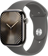 Apple MWY93QH/A Watch s10 cellular 46mm natural titanium case with stone grey sport band s/m kép