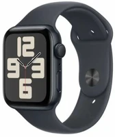 Apple MXE73 Watch SE 40mm (2024) Éjfekete Aluminium Tok, Éjfekete Sportszíj (Szilikon kép