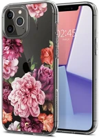 Apple S50001 iphone 12 pro max, szilikon tok, légpárnás sarok, rózsa minta, spigen kép