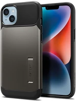 Apple S66719 iphone 14, szilikon tok, műanyag hátlappal, kitámasztóval, spigen slim kép