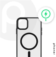 Apple S74379 Phoner  iphone 13 hybrid mag magsafe kemény hátlap tok, fekete kép