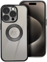 Apple SOP100198 Glam  iphone 14 hátlap tok kameravédő peremmel, fekete kép