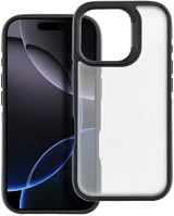 Apple SOP103407 Neo iphone 16 plus kemény hátlap tok, átlátszó/fekete kép