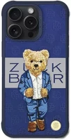 Apple SOP104351 Zuck bear paris gentleman iphone 15 pro max hátlap tok, kék öltöny kép