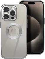 Apple SOP106290 Glam  iphone 17e / iphone 16e szilikon tok kameravédő lencsével, ezüst kép