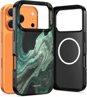 Apple SP112683 iphone 17 pro max hátlap tok, magsafe, verde aura, fekete-zöld kép