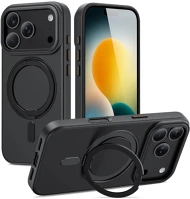Apple TS15037 iphone 17 pro, műanyag hátlap védőtok + szilikon keret, kitámasztóval kép