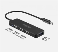 Approx APPC48 Usb hub - type-c 4in1 hub (3db usb2.0, 1db usb3.0) fekete kép