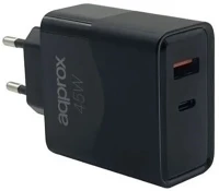 Approx APPUSBWALL45W telefontöltő - usb type-c, usb-a port, 45w gyorstöltő + 1m usb type-c kép
