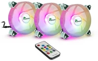 Argus 88885530 gamer hűtő ventilátor szett, 4 tűs, 120mm, rgb, pwm, távirányítóval kép
