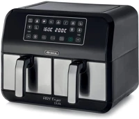 Ariete 4624/00 Airy fryer dual metal két kosaras forrólevegős sütő fekete-ezüst kép