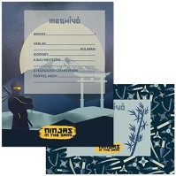 Ars una 17.00501 Partimeghívó  10 ív+10 db boríték ninjas in the dark kép