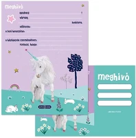 Ars una 17.00504 Partimeghívó  10 ív+10 db boríték cute animals-unicorn kép
