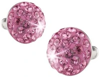 Art crystella 1800XFG007 Fülbevaló, félgömb, rózsaszín, swarovski® kristállyal, 10mm, ® kép