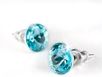 Art crystella 1800XKE029T Fülbevaló, light türkíz swarovski® kristállyal, csúcsos, 8mm, ® kép